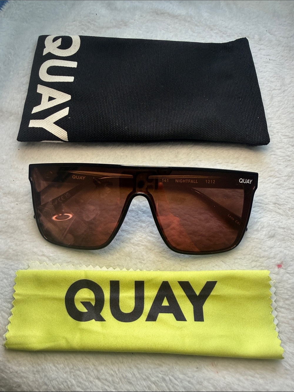 Quay Unisex Nightfall Black Designer Wrap Sunglasses